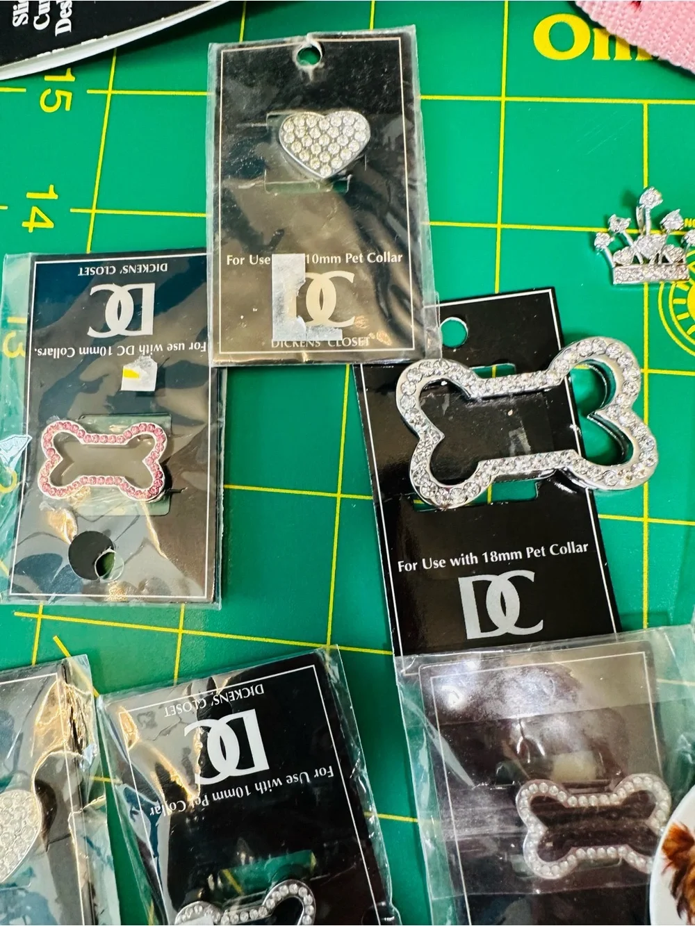 Pet Collar with Bling Charms Lot